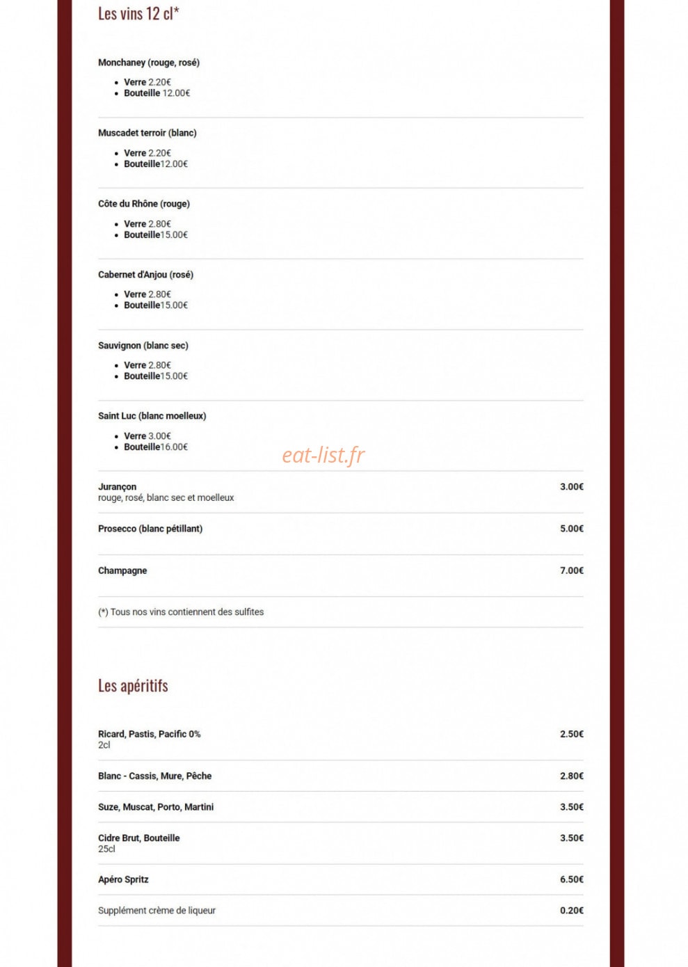Pub de l'Abbaye — carte page 2