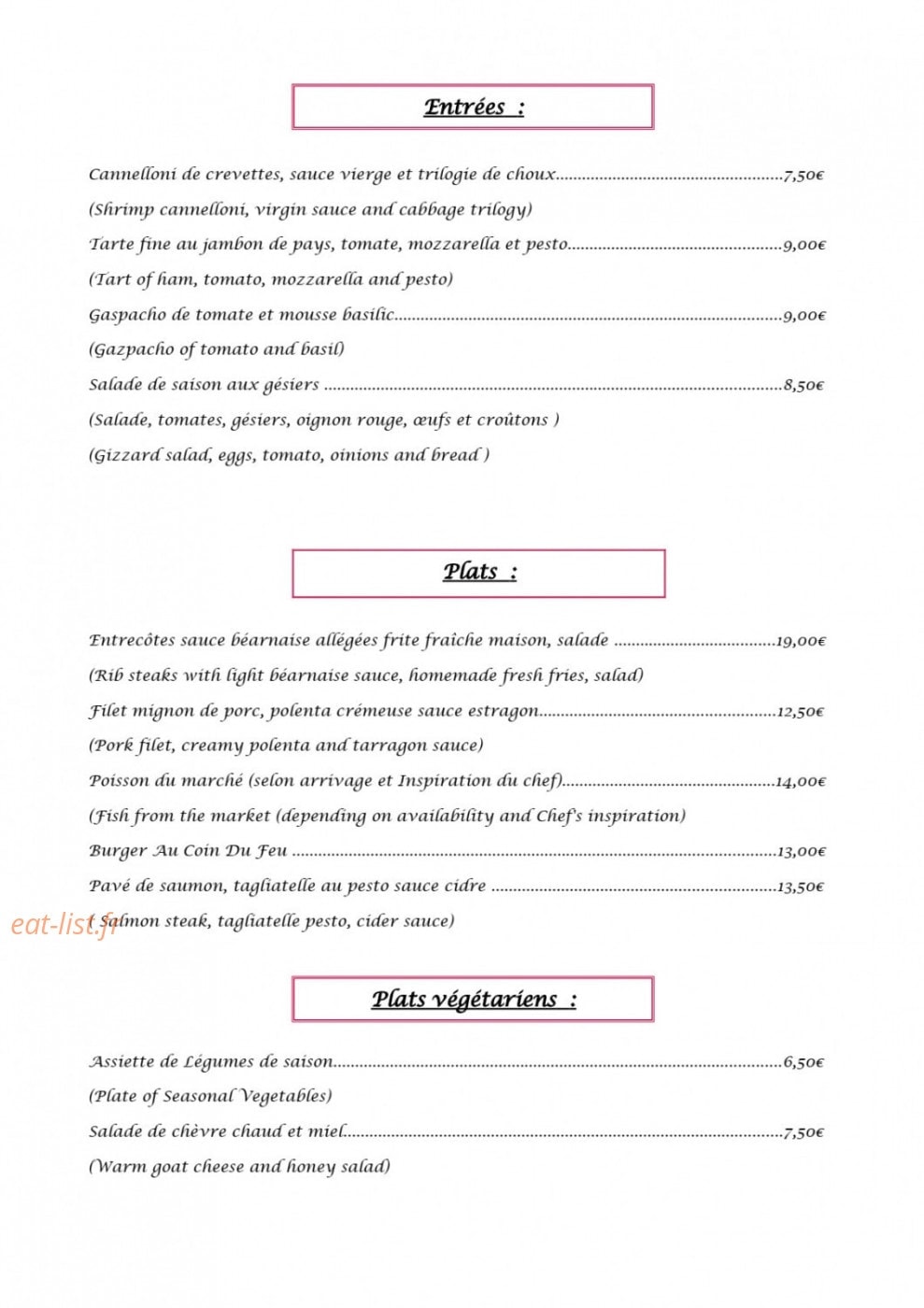 Au coin du feu — carte page 1