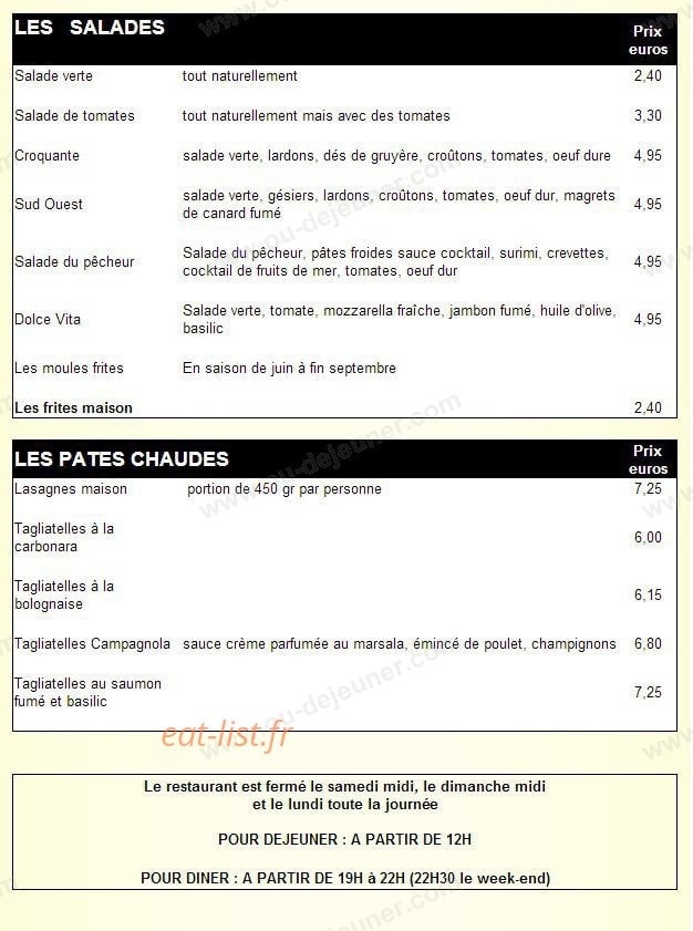 La Dolce Vita — carte page 2