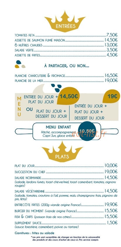 Le Versailles Normand — carte page 1