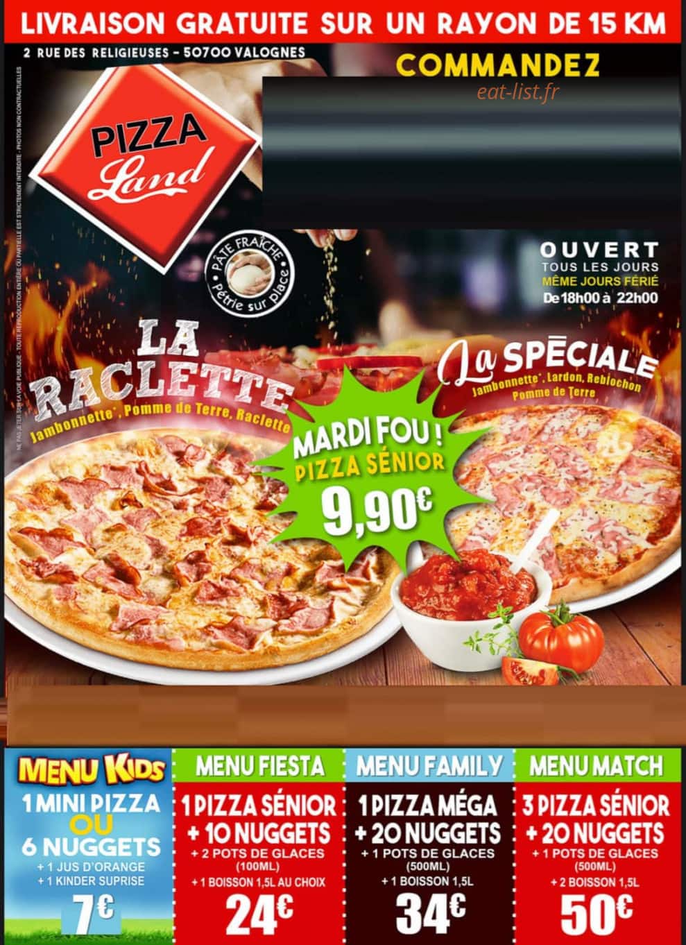 Pizza Land à Valognes - menu et photos