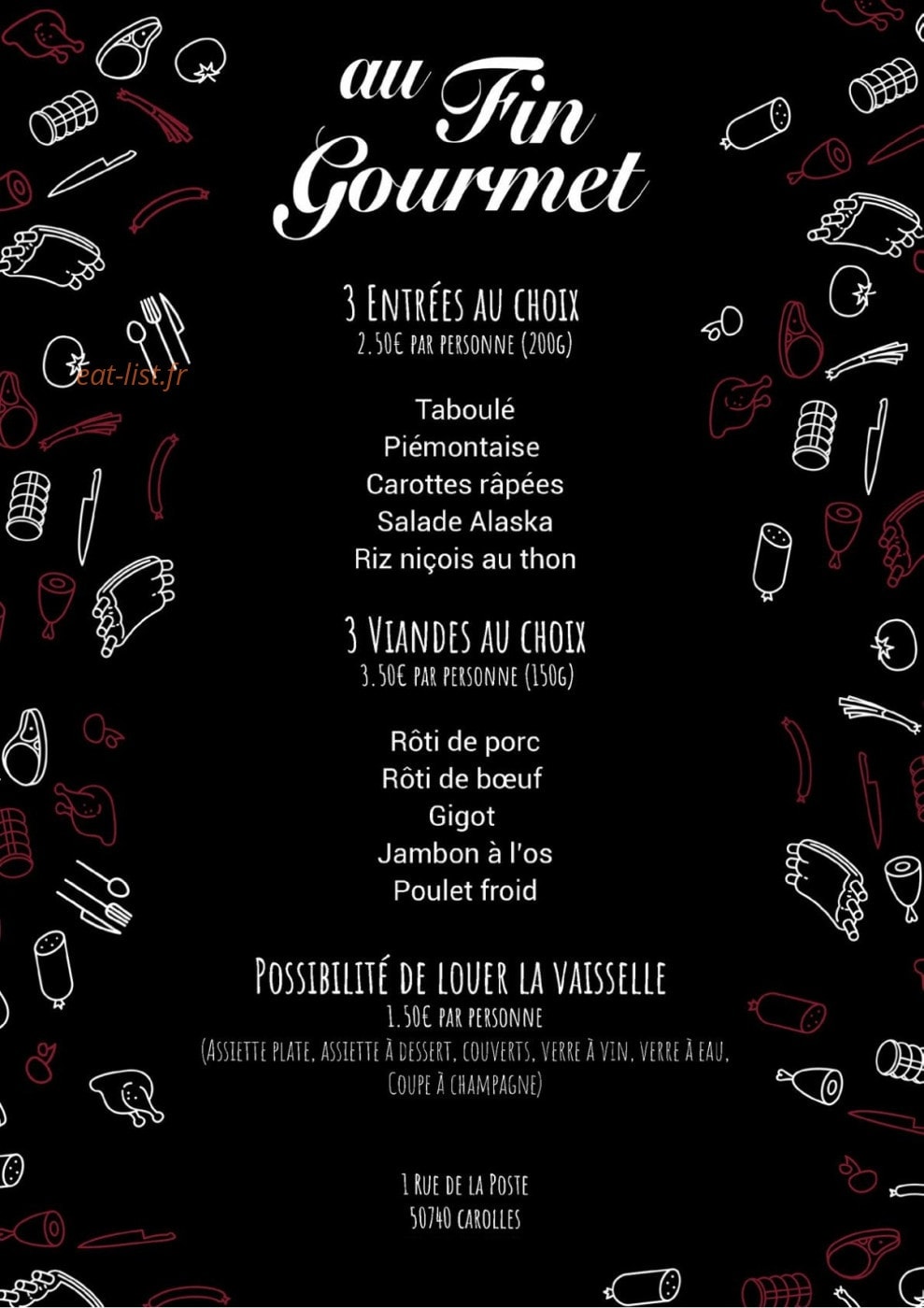 Au Fin Gourmet — carte page 2