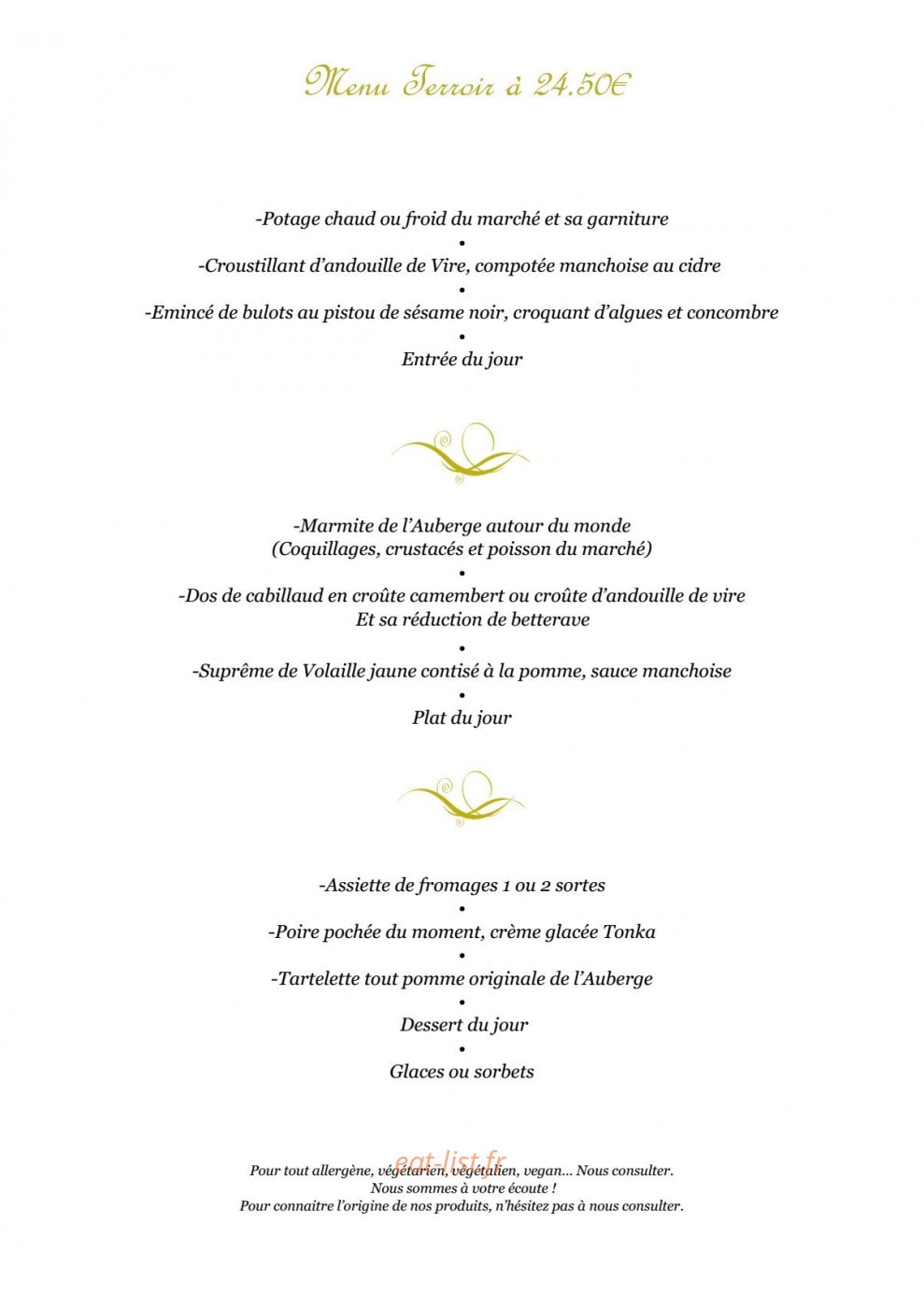 Auberge de carolles — carte page 4