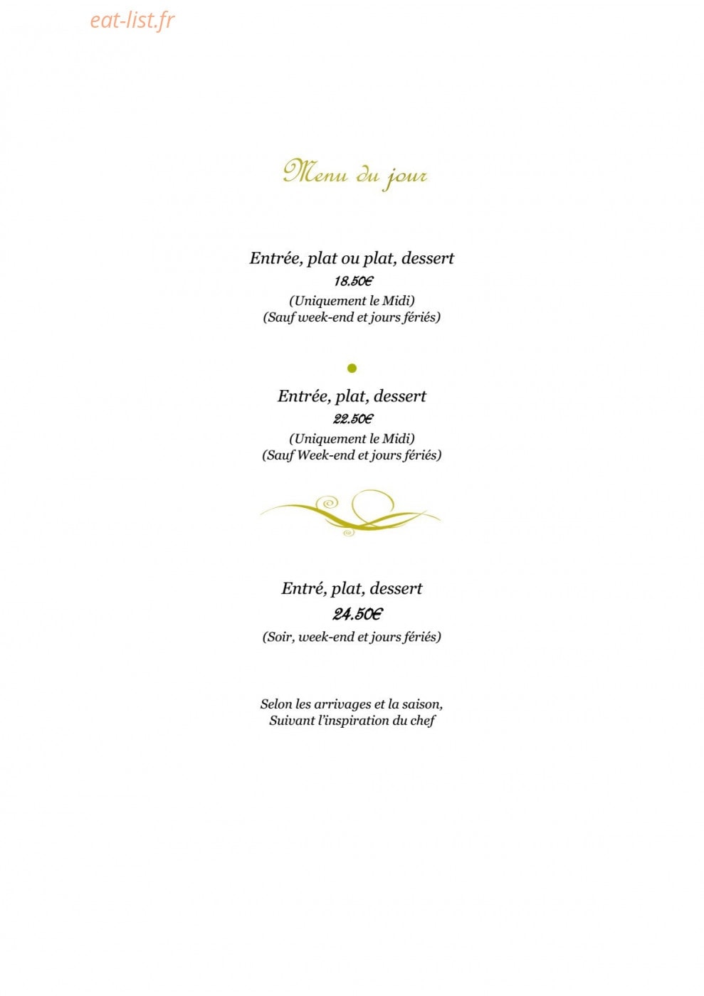Auberge de carolles — carte page 3