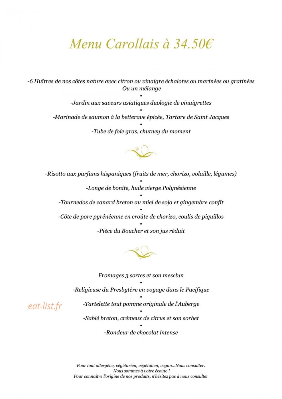 Auberge de carolles — carte page 5