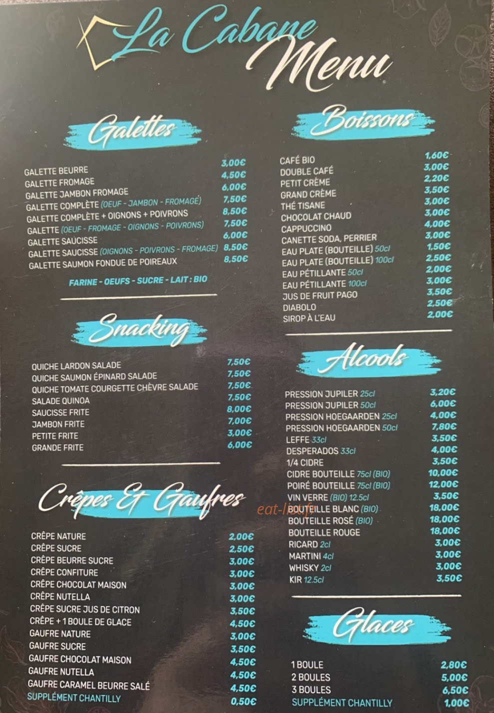 La Cabane — carte page 1