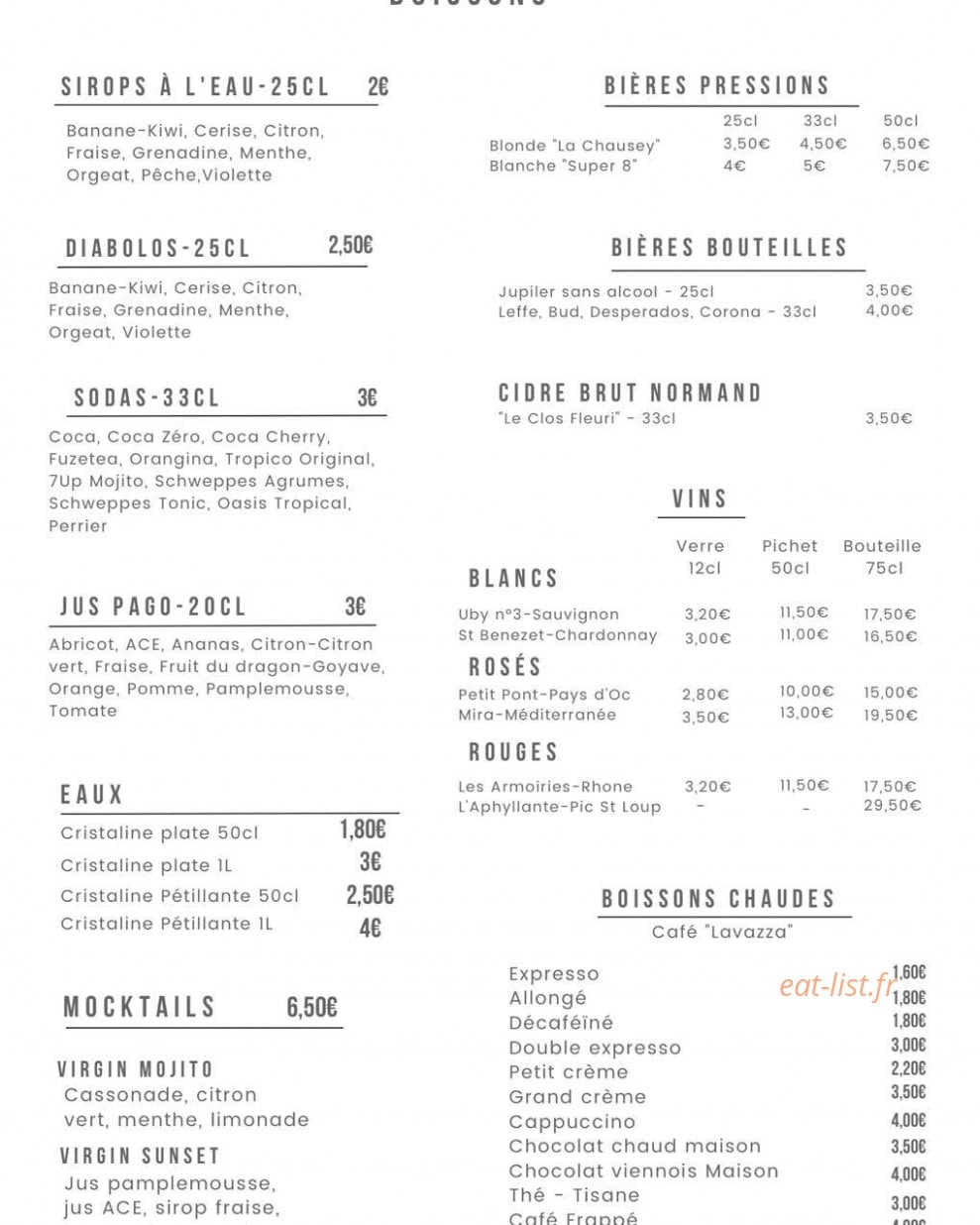 La Pause Carollaise — carte page 2