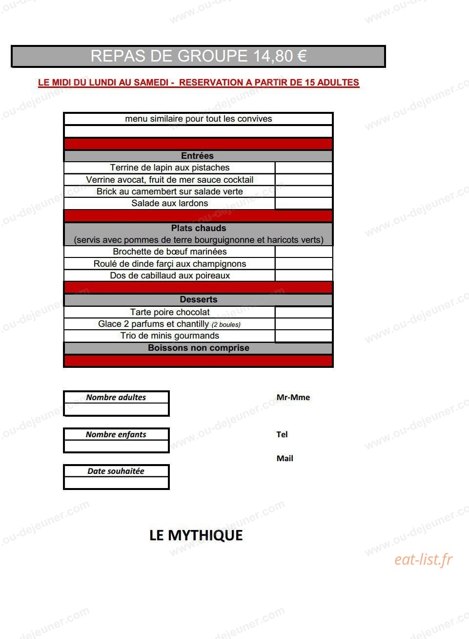 Le Mythique — carte page 2