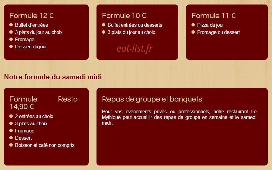 Le Mythique — carte page 1