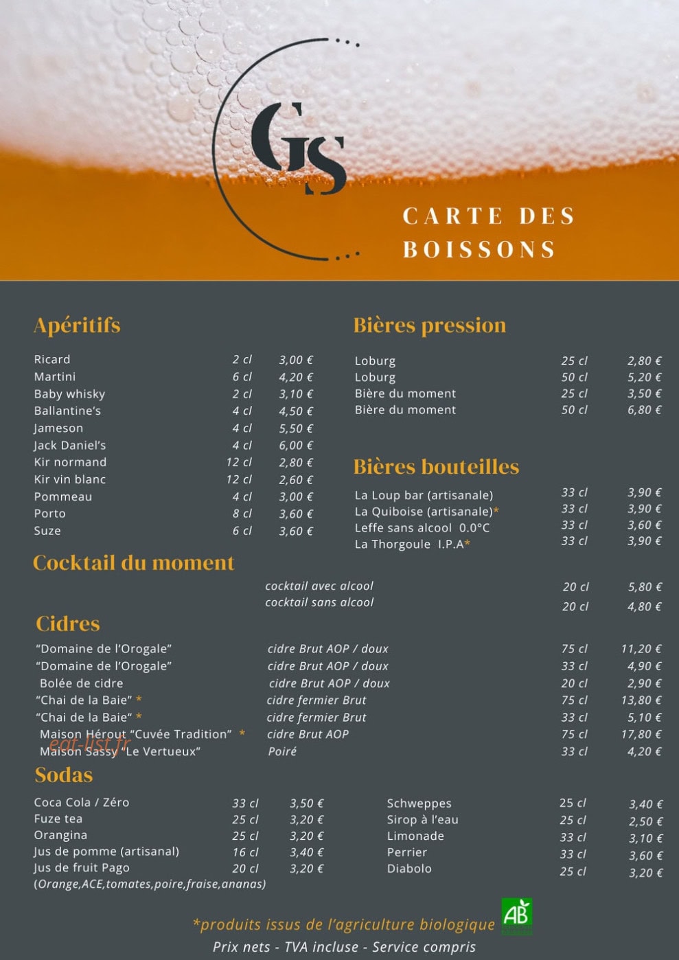Graines de Saveurs — carte page 6