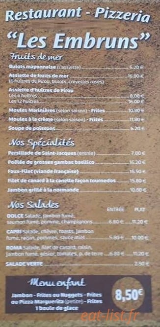 Les Embruns — carte page 1