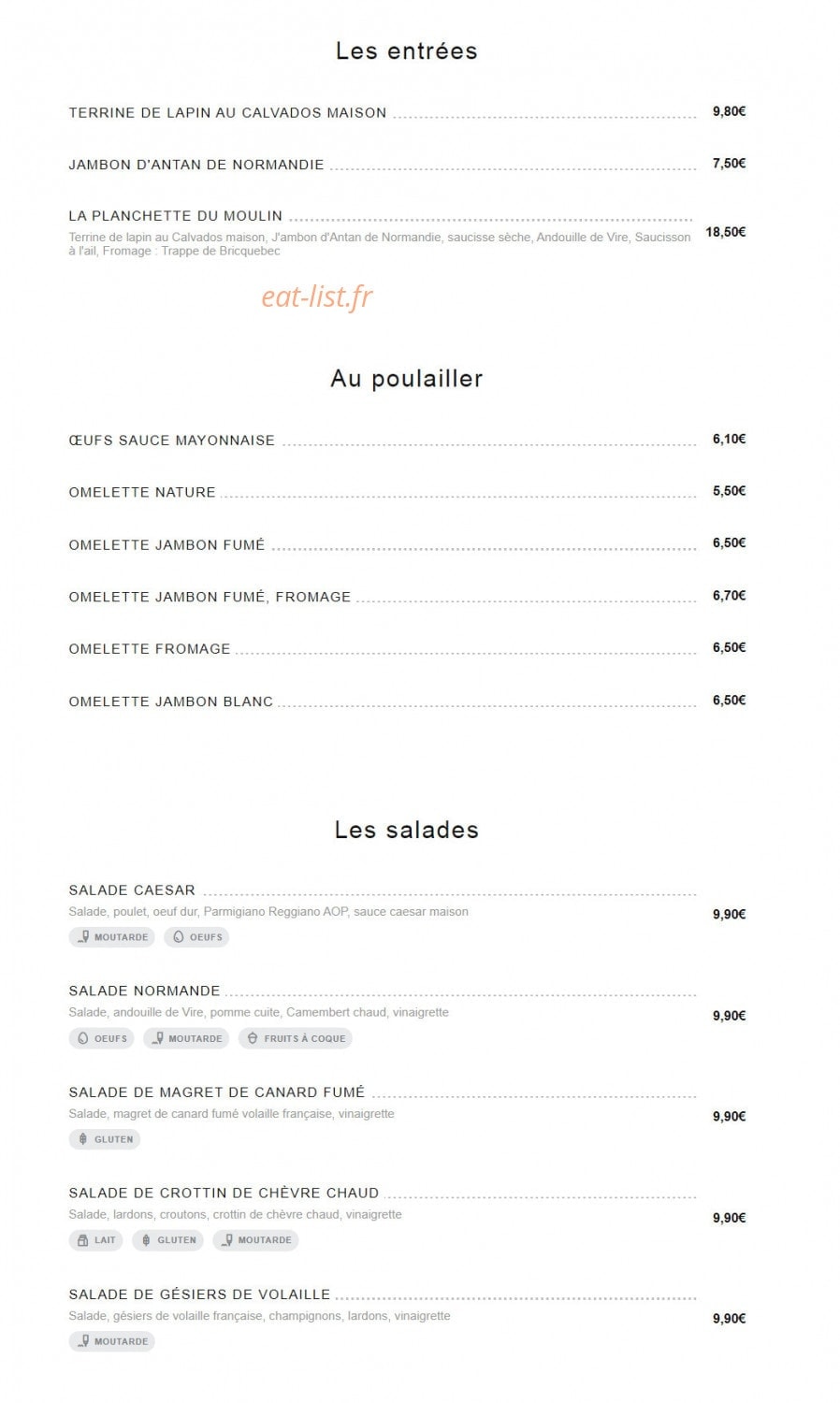 Le Moulin — carte page 2