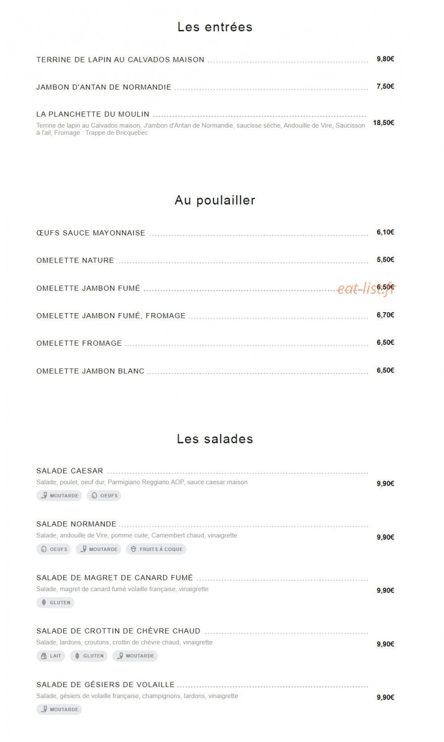 Le Moulin — carte page 1