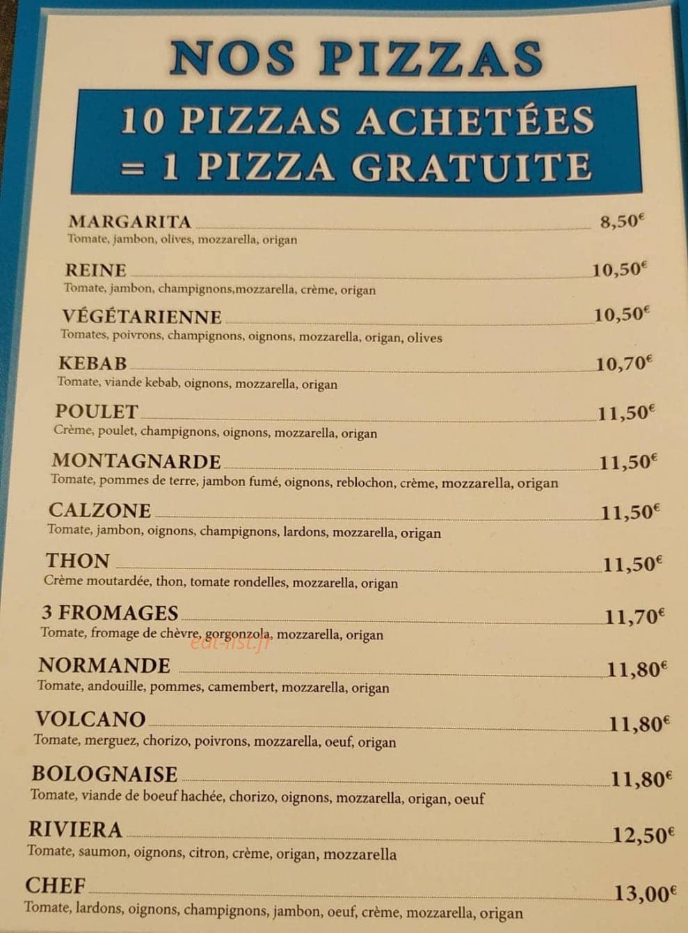 La Fourchette — carte page 1