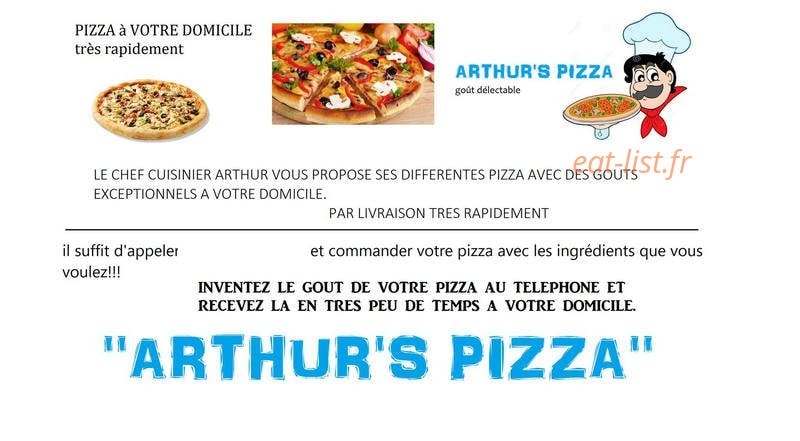 Arthur's Pizza — carte page 1