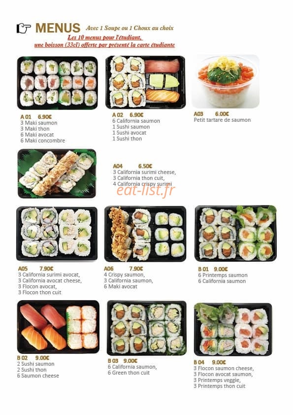 Carte et menu de Asia Shop à Chalons en Champagne — Les menus