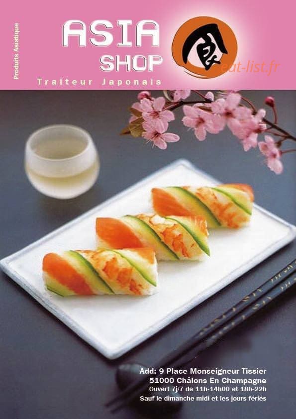 Carte et menu Asia Shop Chalons en Champagne