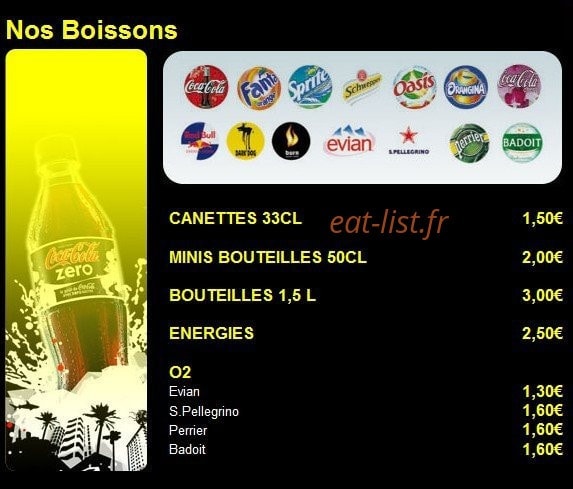 Carte et menu de Family Pizza à Chalons en Champagne — Les Boissons