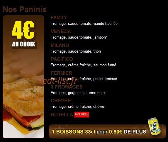 Carte et menu de Family Pizza à Chalons en Champagne — Les Paninis