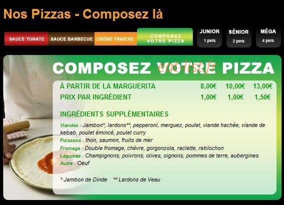 Carte et menu de Family Pizza à Chalons en Champagne — Les Compositions