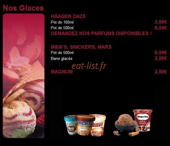 Carte et menu de Family Pizza à Chalons en Champagne — Les Glaces