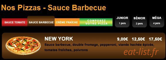 Carte et menu de Family Pizza à Chalons en Champagne — Pizzas Sauces Barbecue