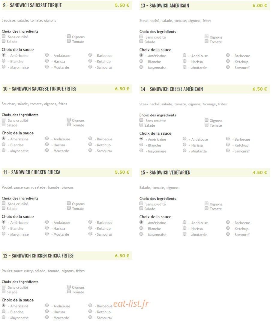 Kebab Express — carte page 2