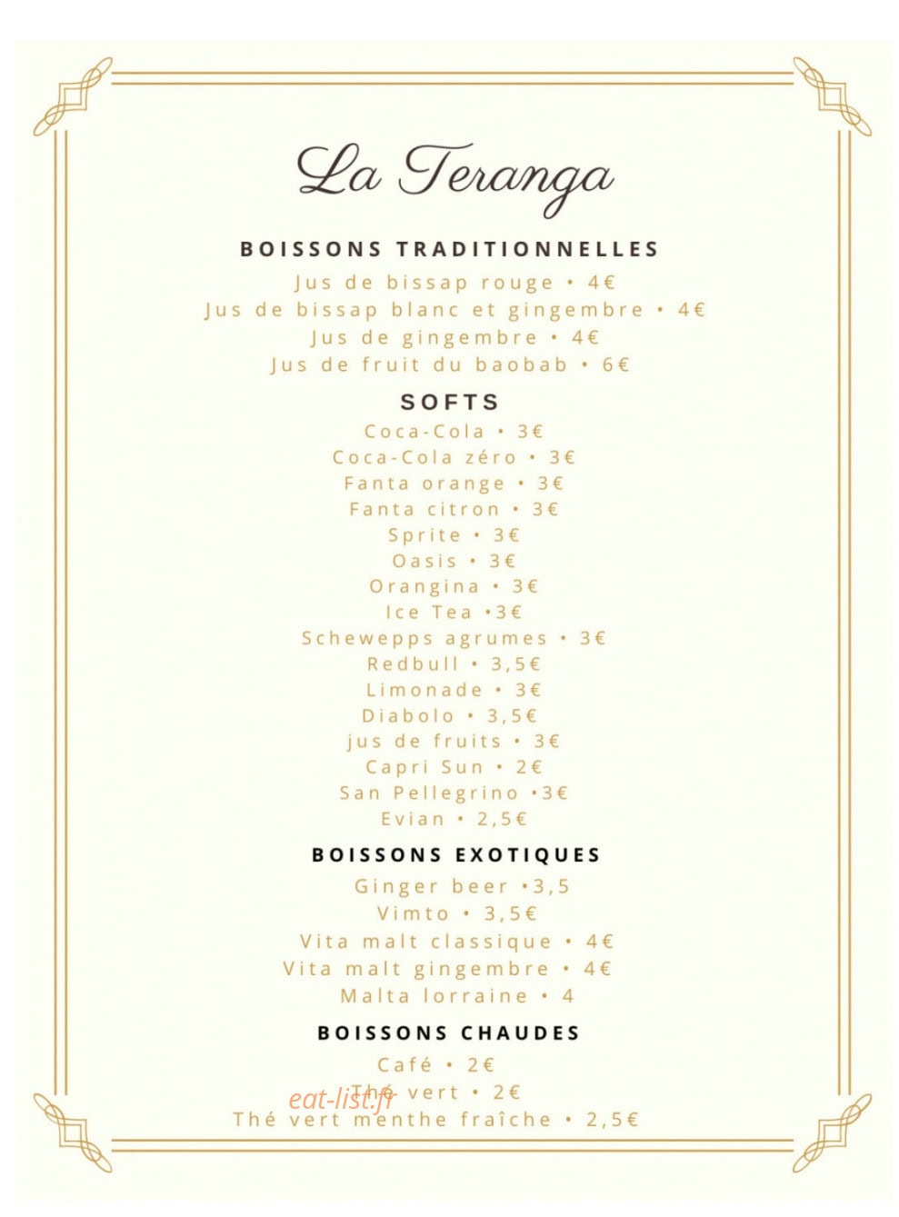 La Teranga — carte page 4