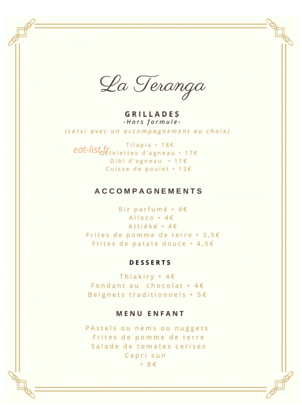 La Teranga — carte page 3