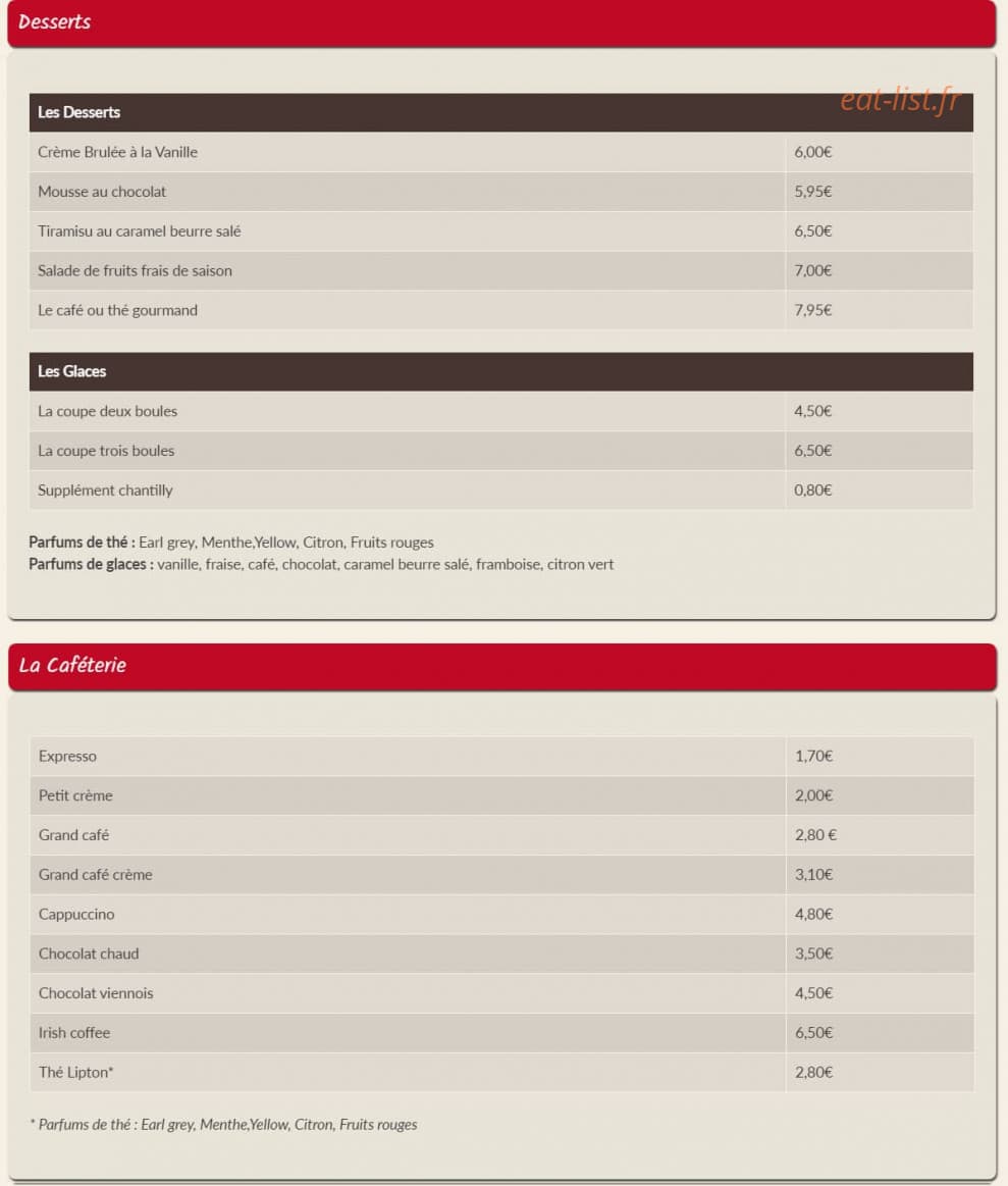 Le Brunch — carte page 3