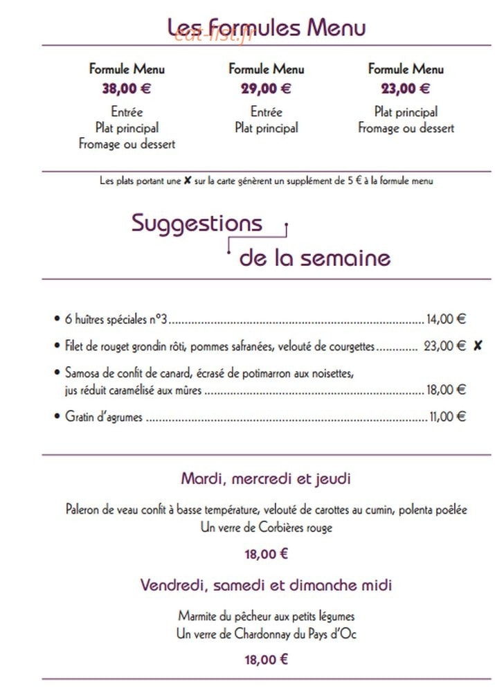 Le Carillon Gourmand — carte page 2