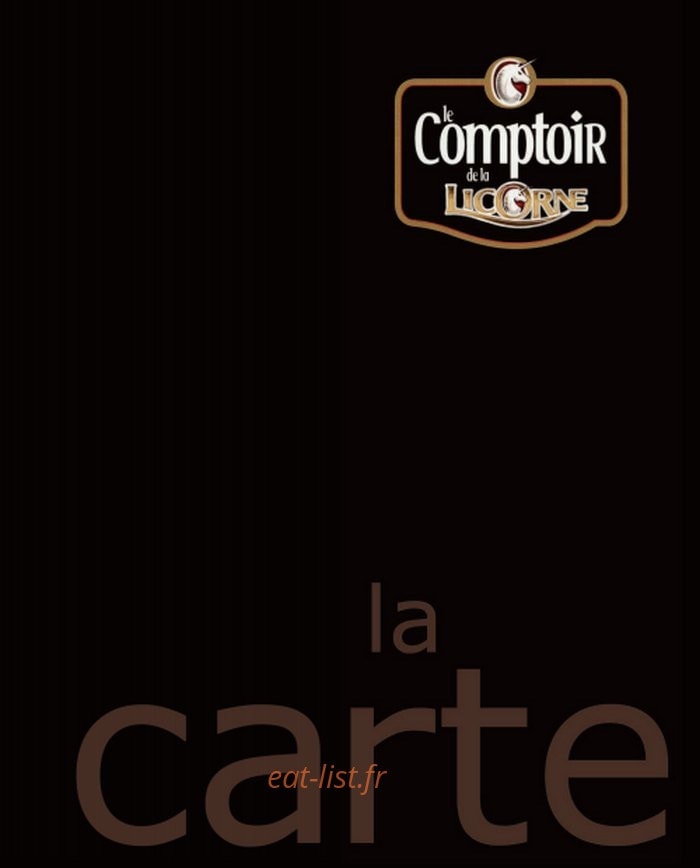 Le Comptoir de la Licorne — carte page 1