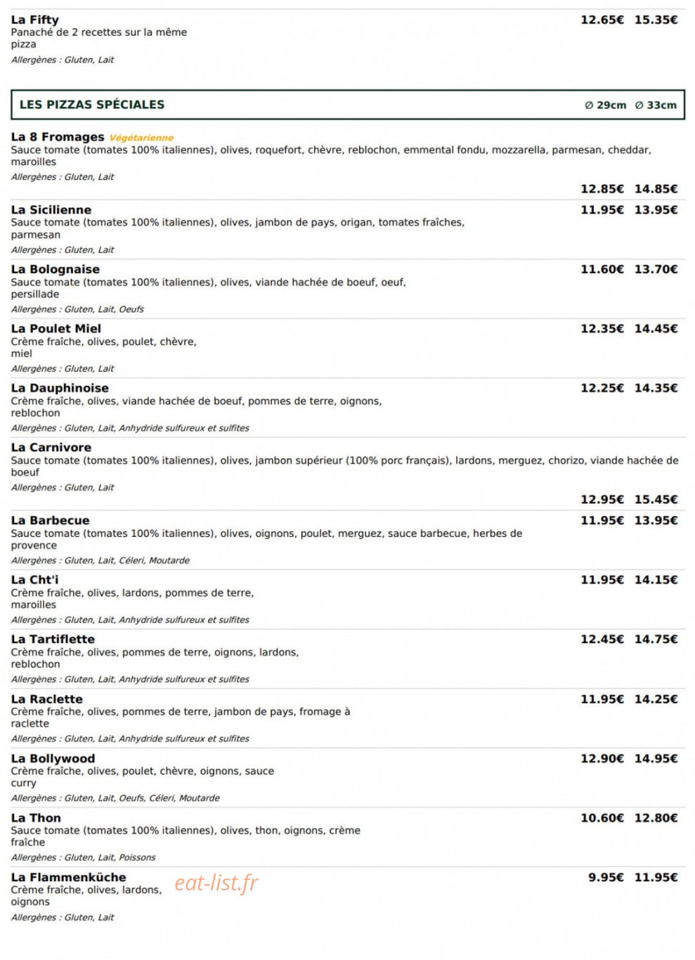 Le Kiosque à Pizzas — carte page 3