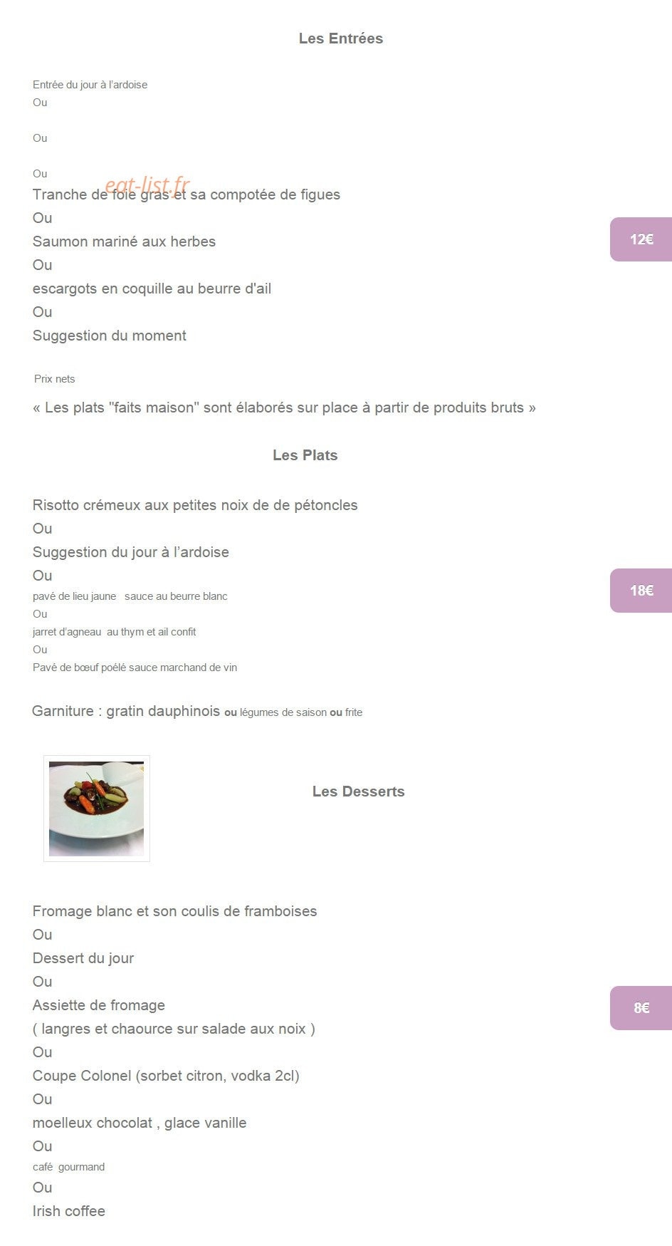 Le Petit Pasteur — carte page 2