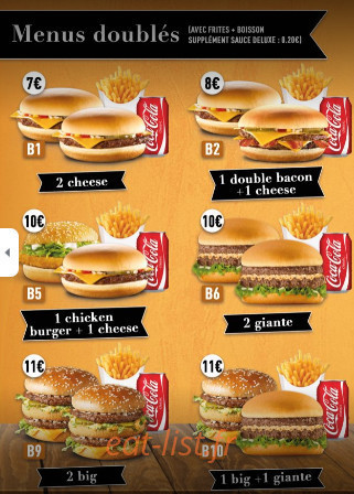 Mister Burger — carte page 2