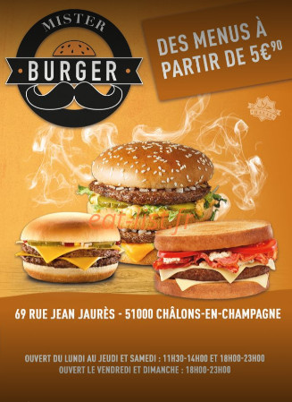 Mister Burger — carte page 1