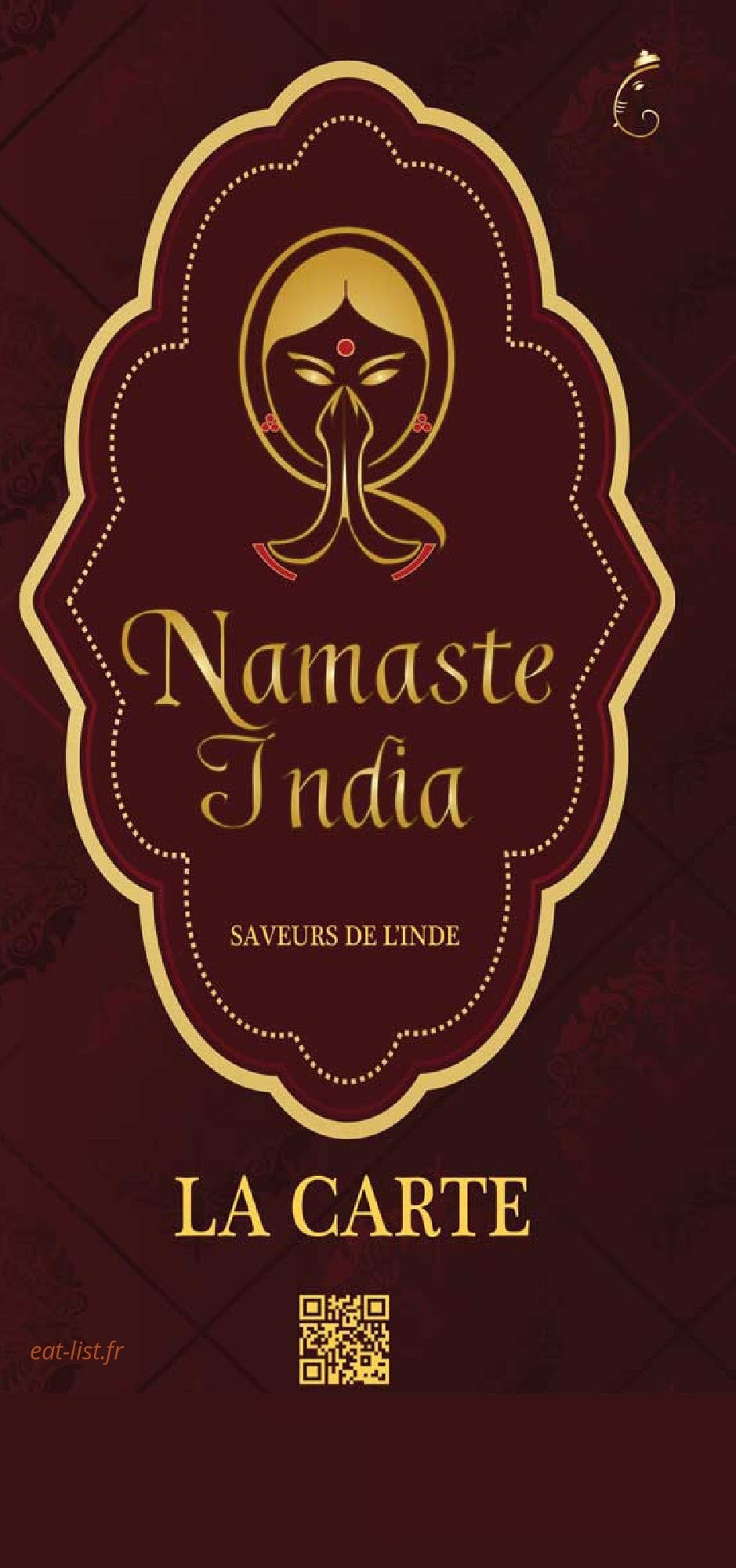 Namaste India — carte page 1
