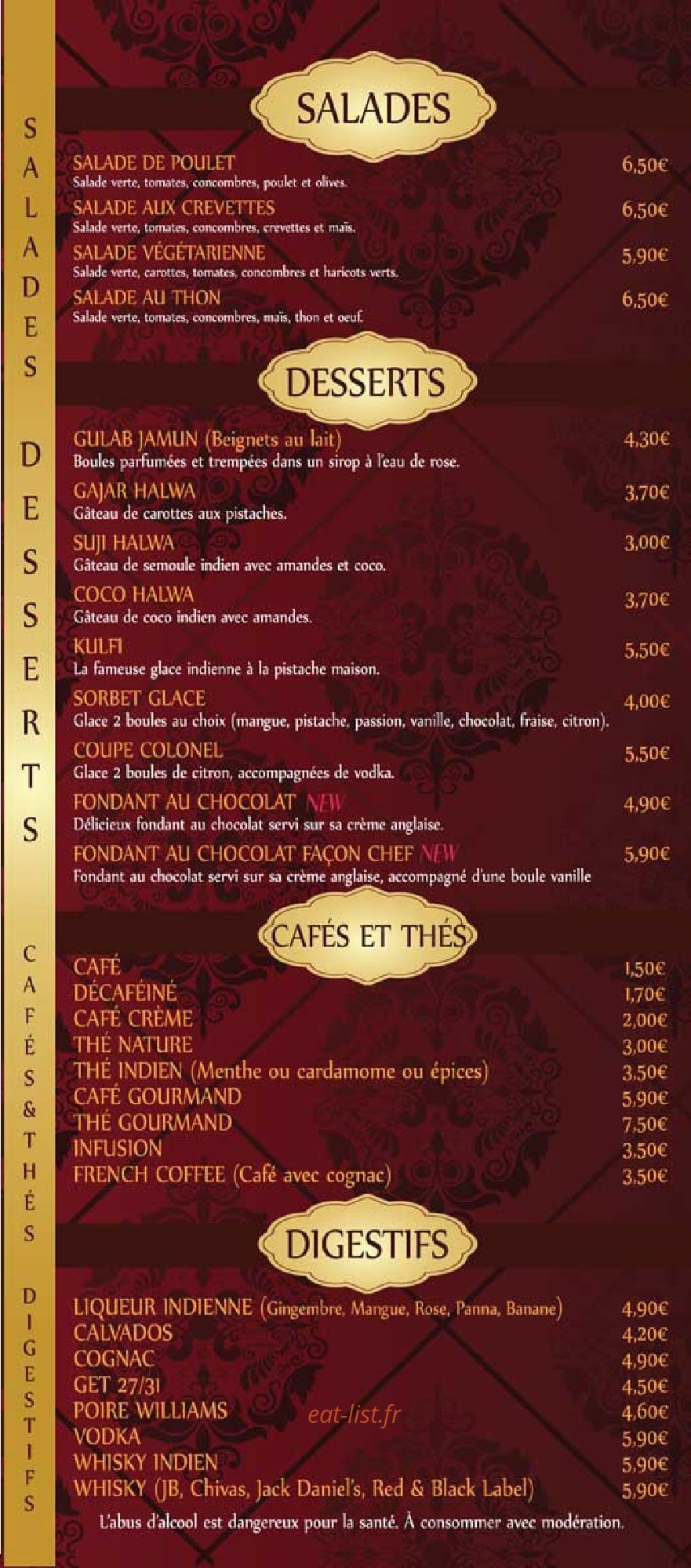 Namaste India — carte page 6