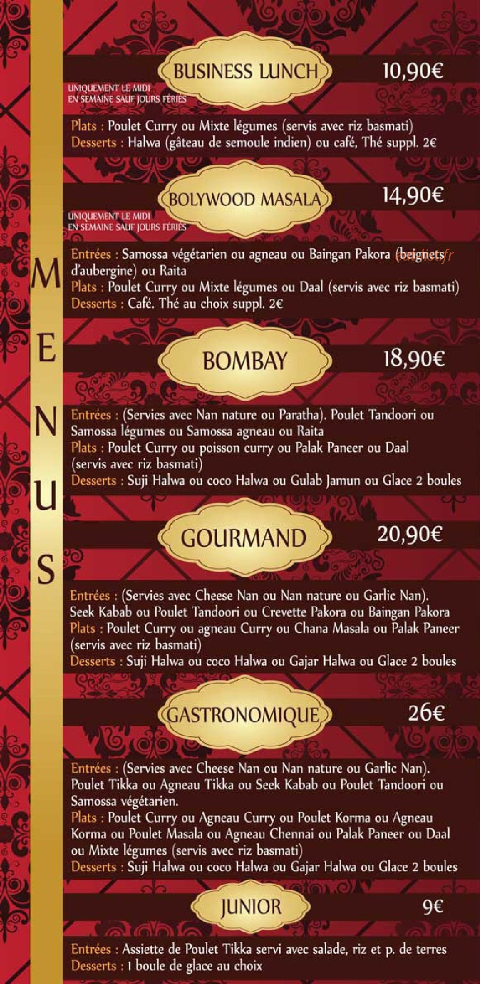 Namaste India — carte page 5