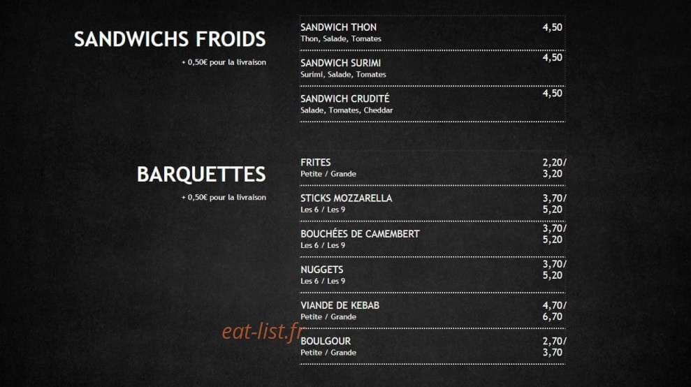 O'Délices — carte page 3