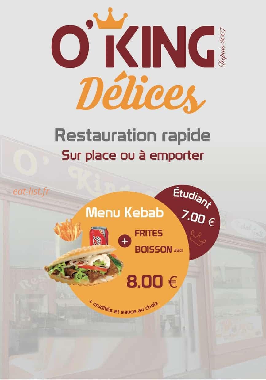 O'King Délices — carte page 1