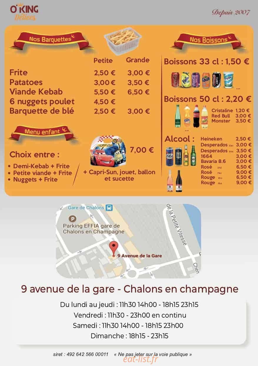 O'King Délices — carte page 4