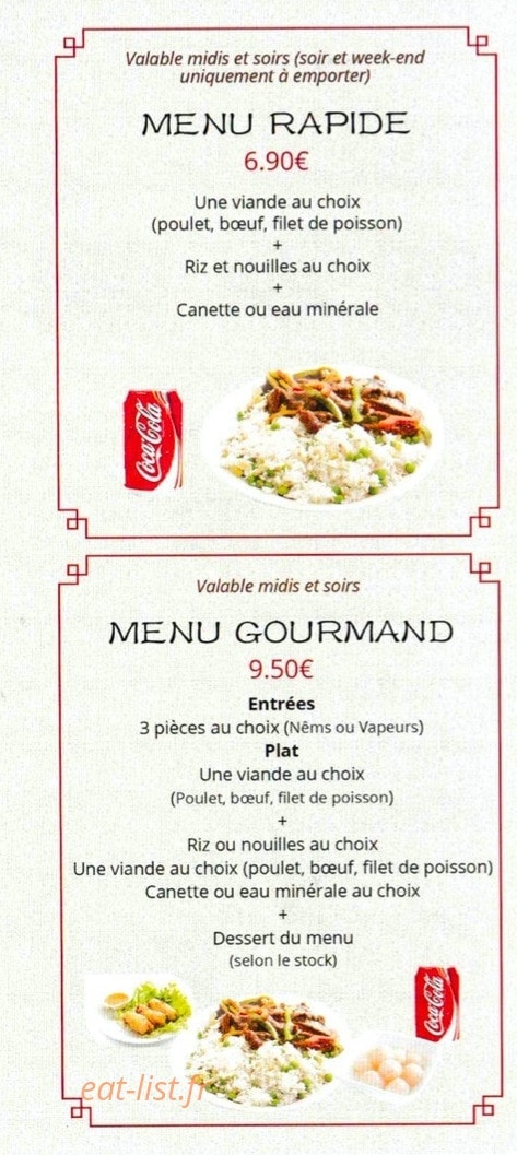 Saveurs D'asie — carte page 3