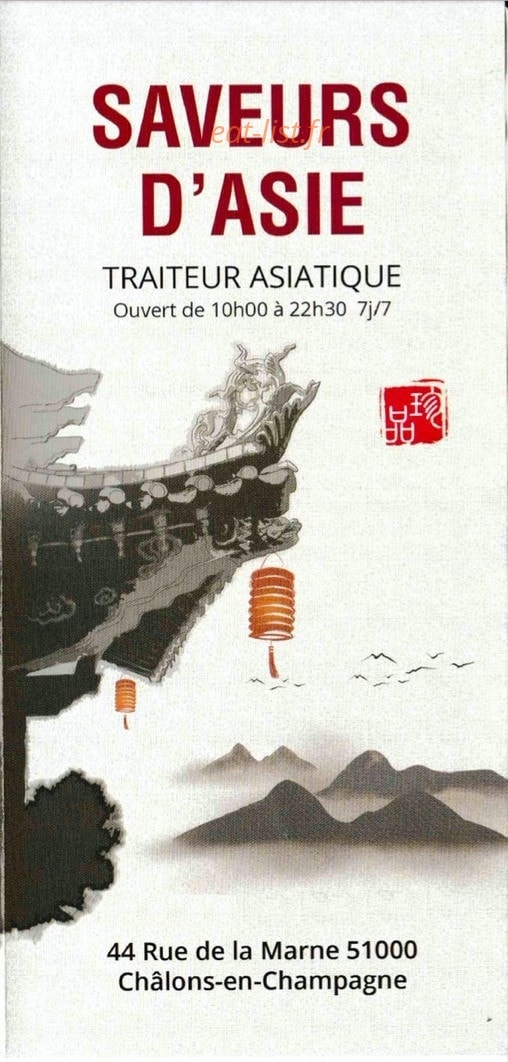 Saveurs D'asie — carte page 1