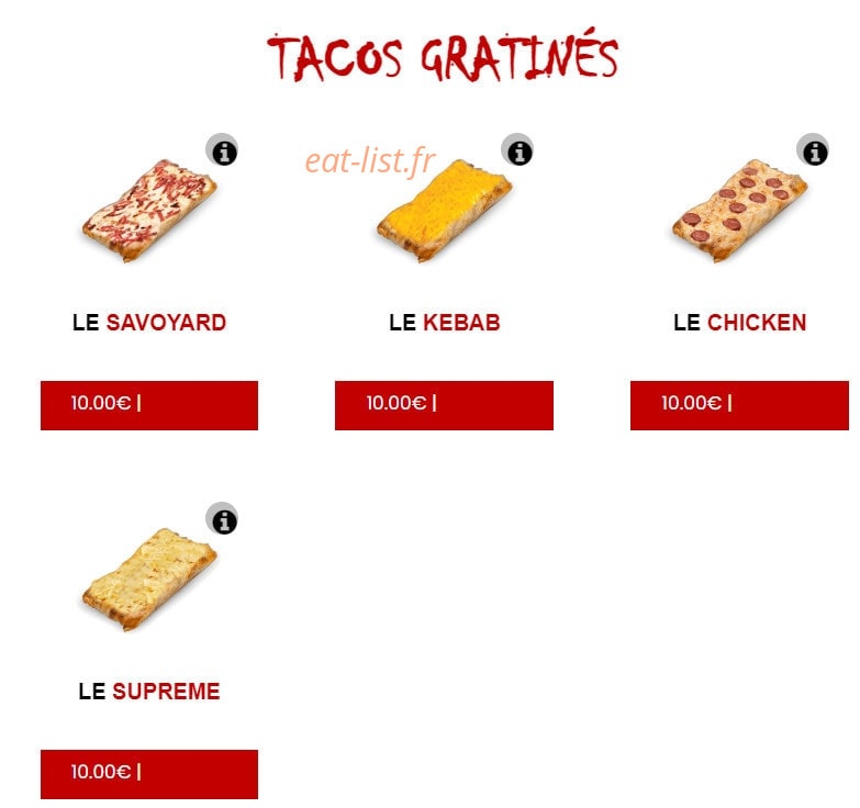 Top food — carte page 7