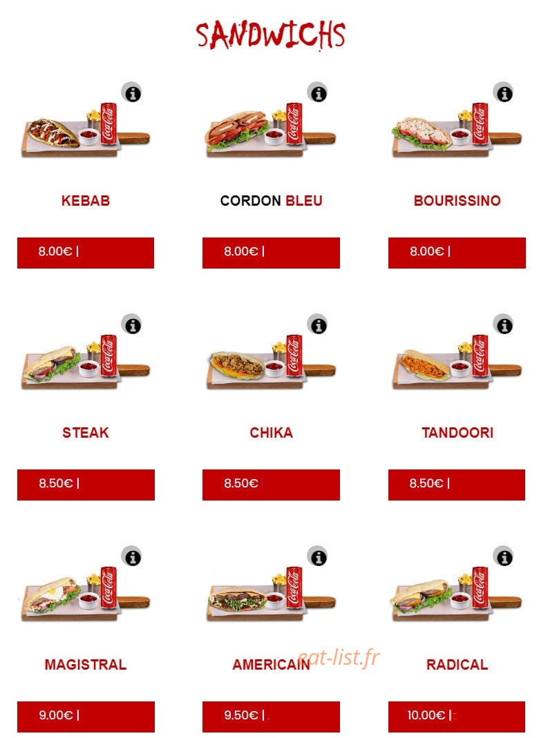 Top food — carte page 4