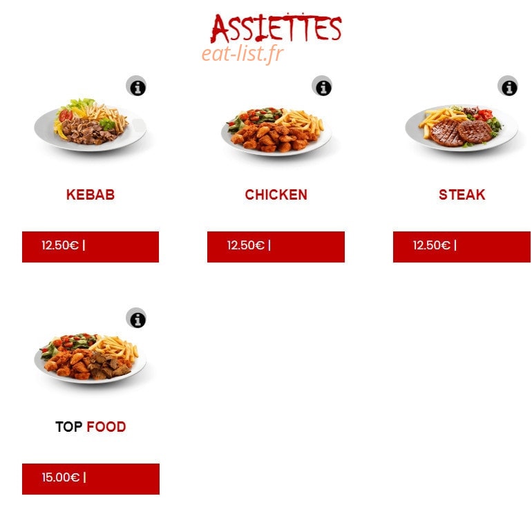 Top food — carte page 2