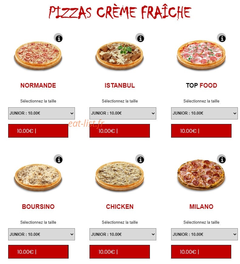 Top food — carte page 3