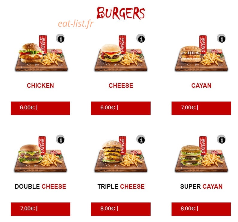 Top food — carte page 5
