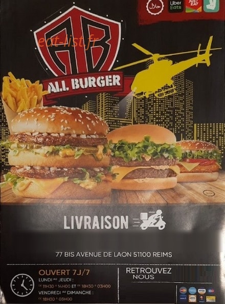 All Burger — carte page 1